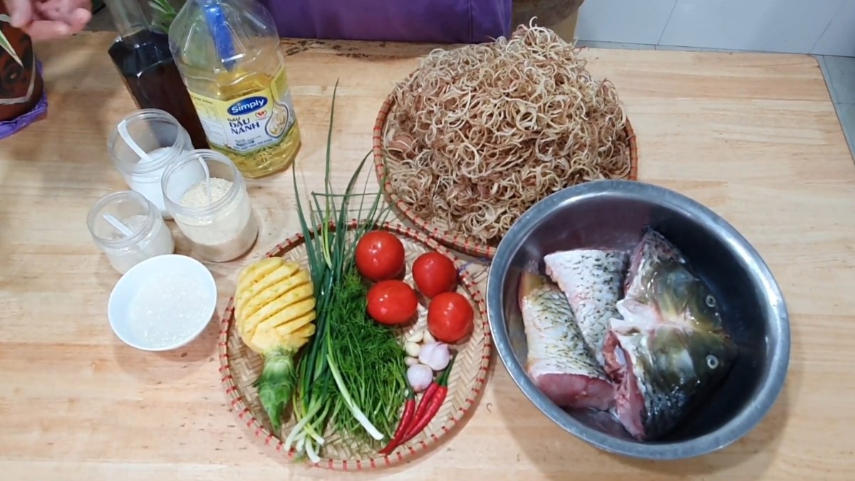 Nguyên liệu món ăn cá nấu hoa chuối