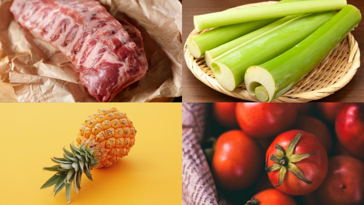 Nguyên liệu món ăn canh dọc mùng sườn