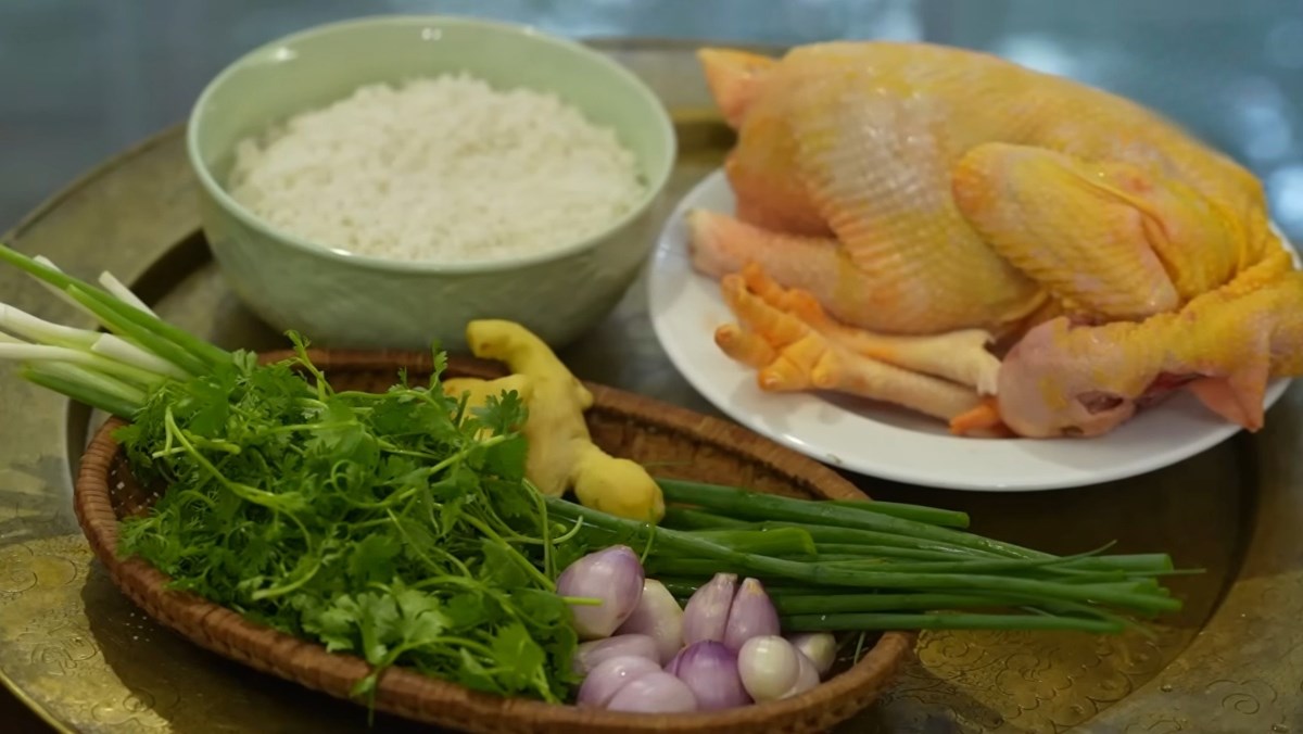 Nguyên liệu món ăn cháo gà miền bắc