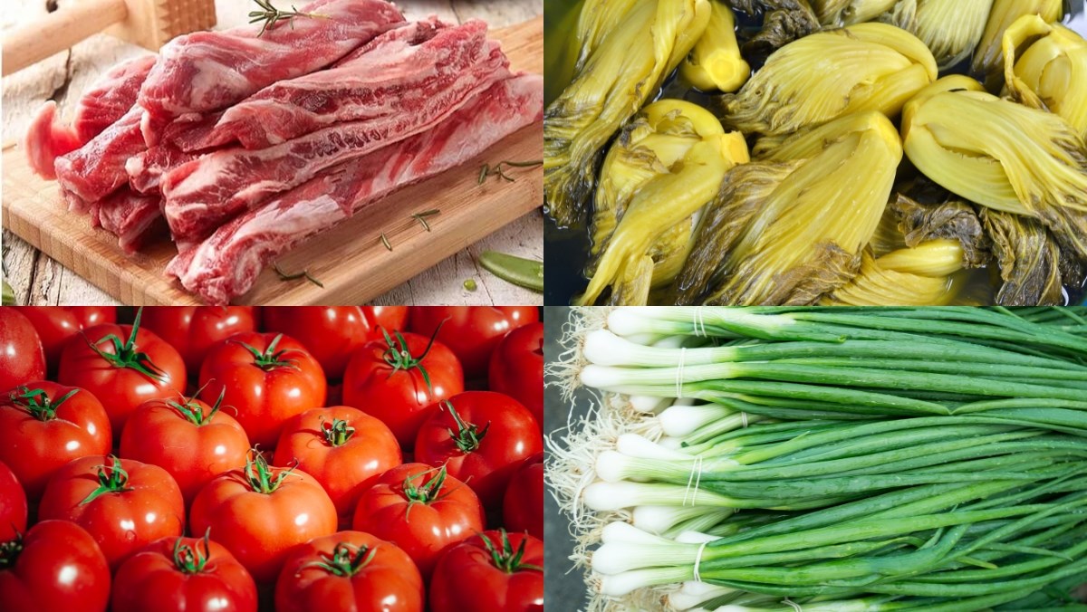 Nguyên liệu món ăn dẻ sườn bò nấu dưa