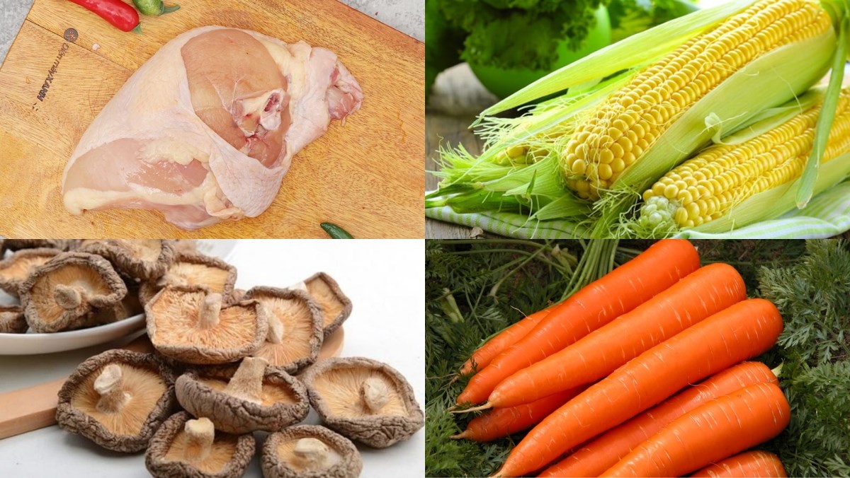 Nguyên liệu món ăn gà hầm nấm