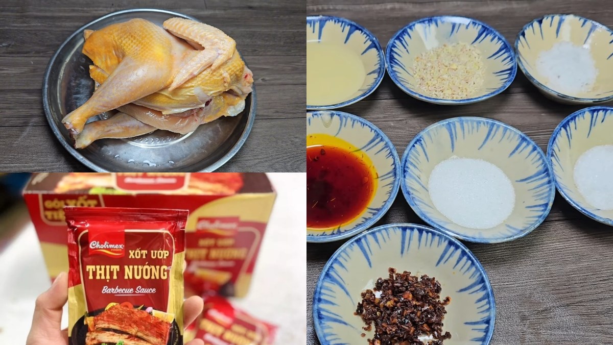 Nguyên liệu món ăn cách ướp gà nướng nguyên con