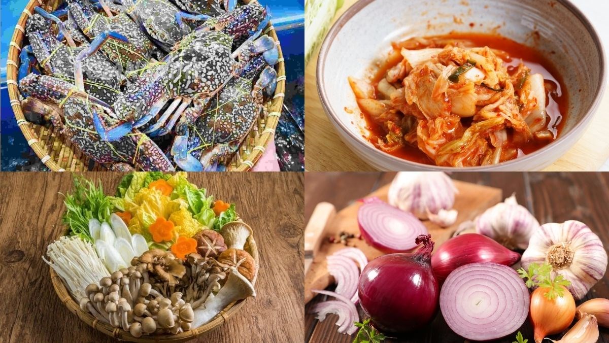 Nguyên liệu món ăn lẩu ghẹ kim chi