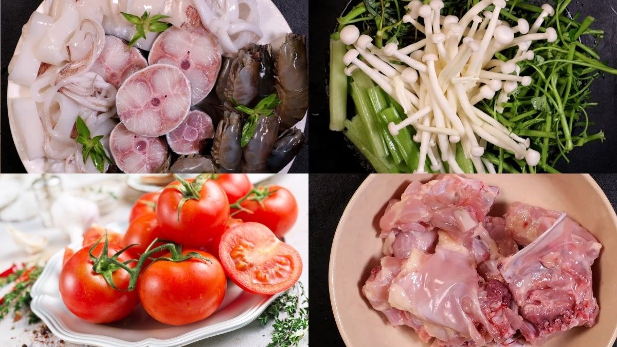 Nguyên liệu món ăn lẩu thái hải sản