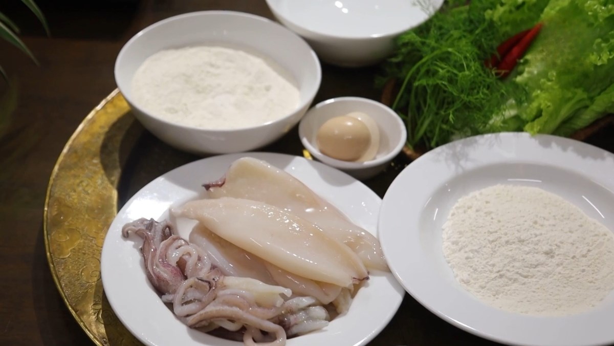 Nguyên liệu món ăn cách làm mực tẩm bột chiên giòn