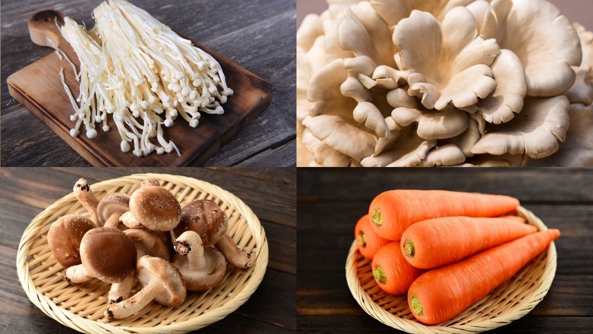 Nguyên liệu món ăn nấm xào thập cẩm