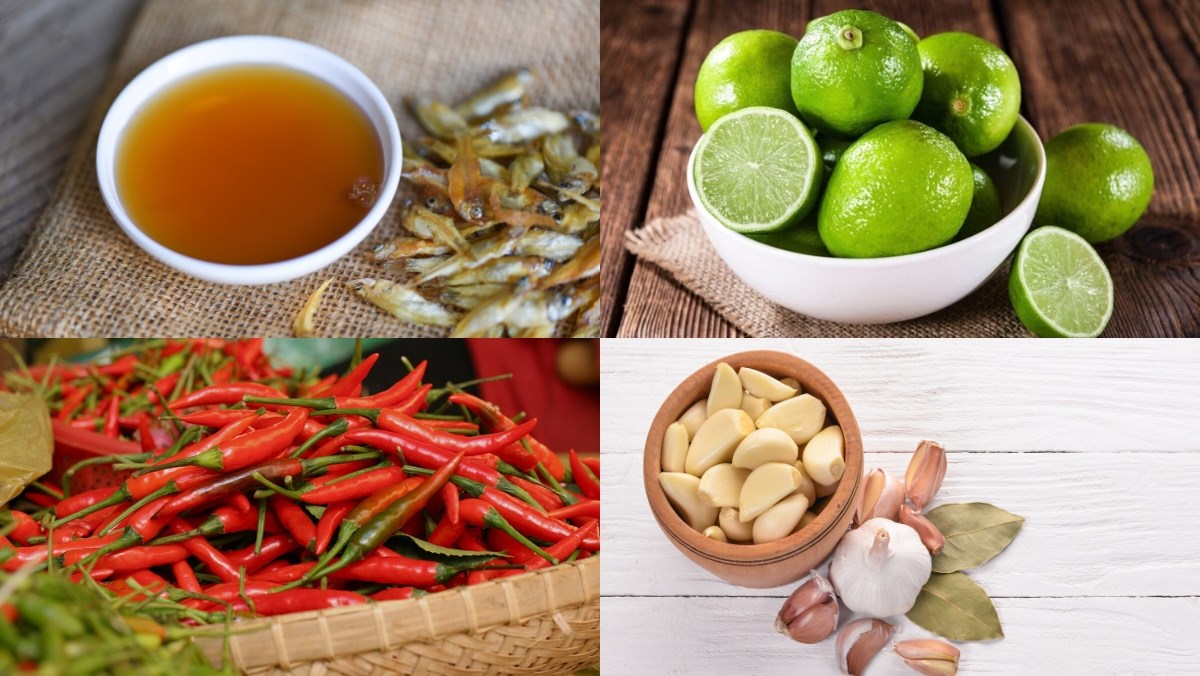 Nguyên liệu món ăn nước mắm trộn gỏi gà