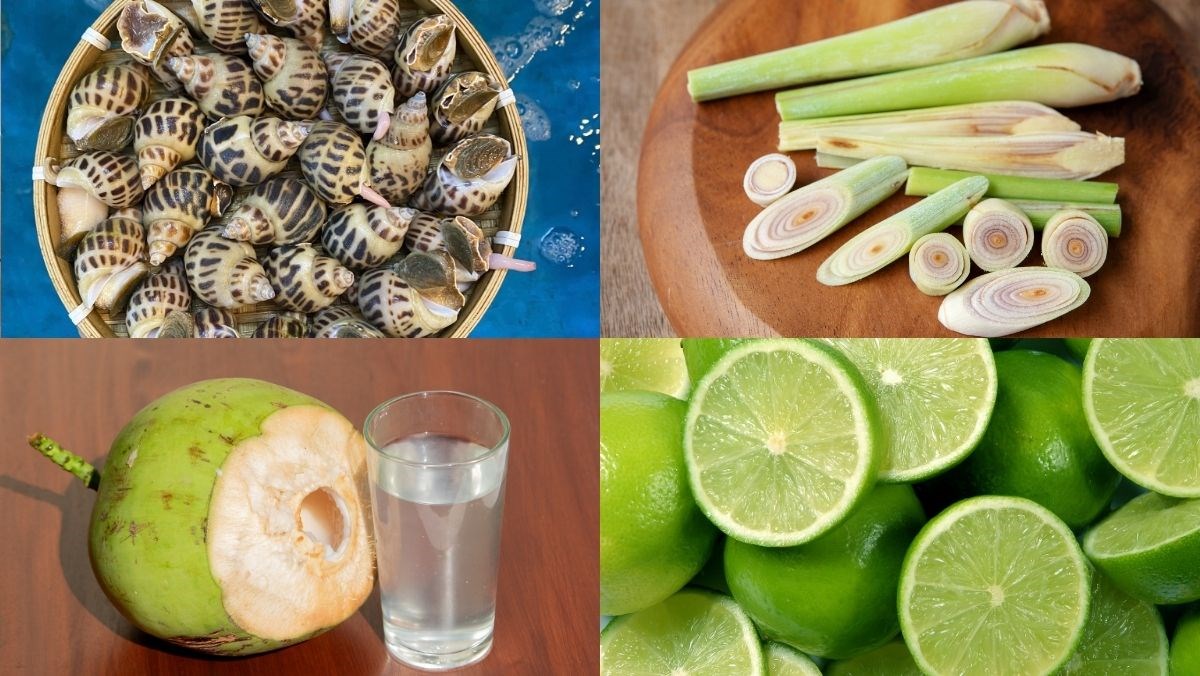 Nguyên liệu món ăn ốc hương luộc