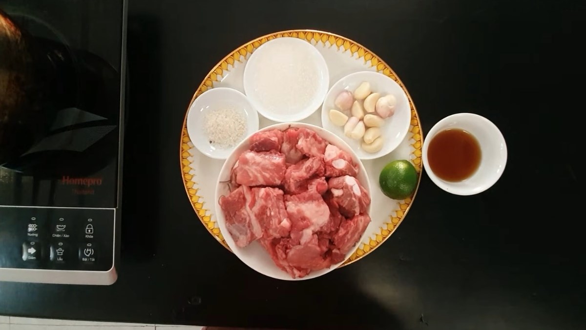 Nguyên liệu món ăn sườn xào chua ngọt bằng chanh