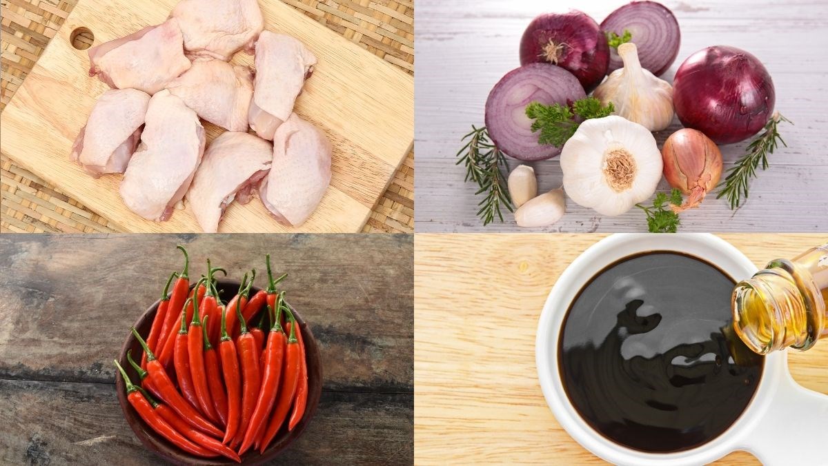 Nguyên liệu món ăn thịt gà chiên nước mắm