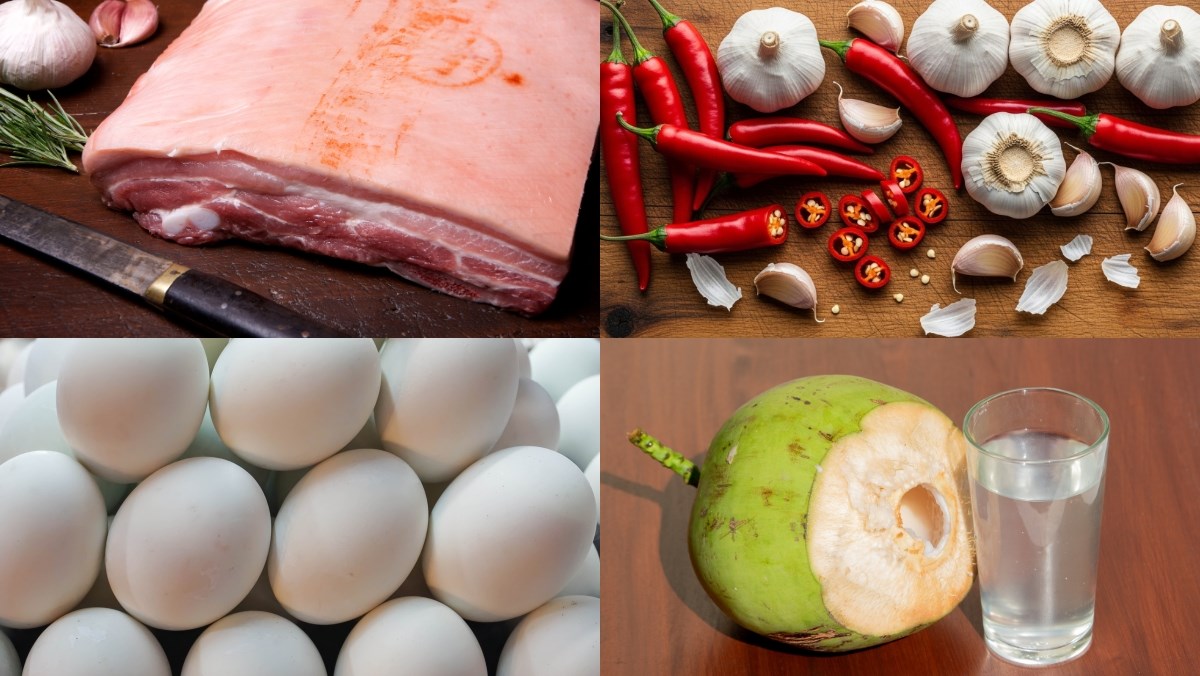 Nguyên liệu món ăn cách kho thịt kho tàu truyền thống