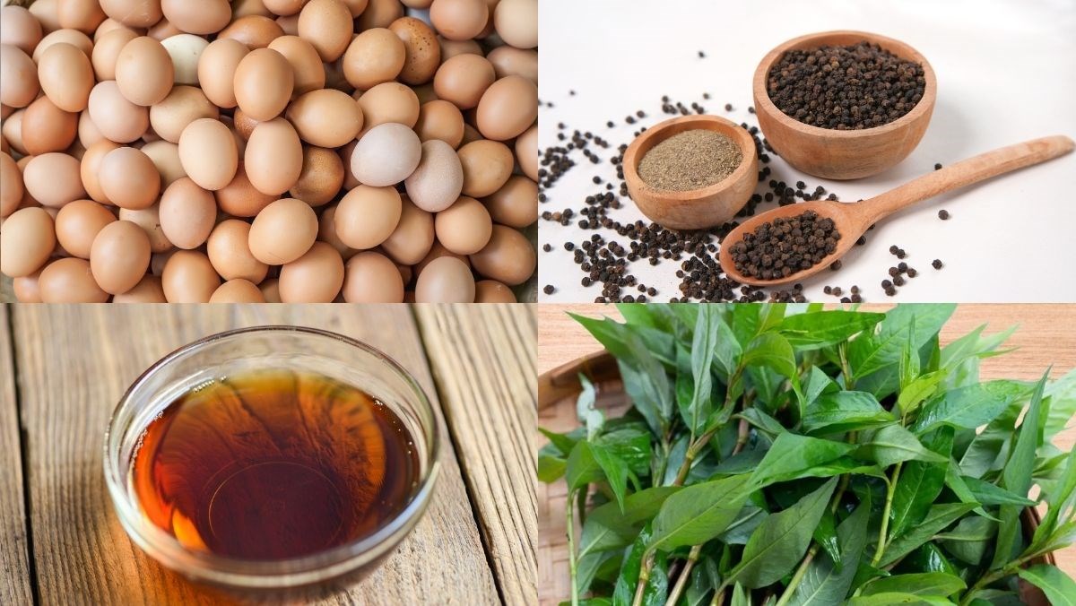 Nguyên liệu món ăn trứng gà nướng bằng nồi chiên không dầu