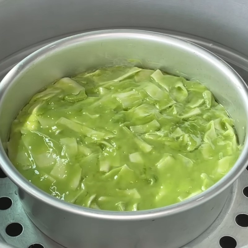 Bước 5 Hấp lớp khoai mì Bánh khoai mì hấp