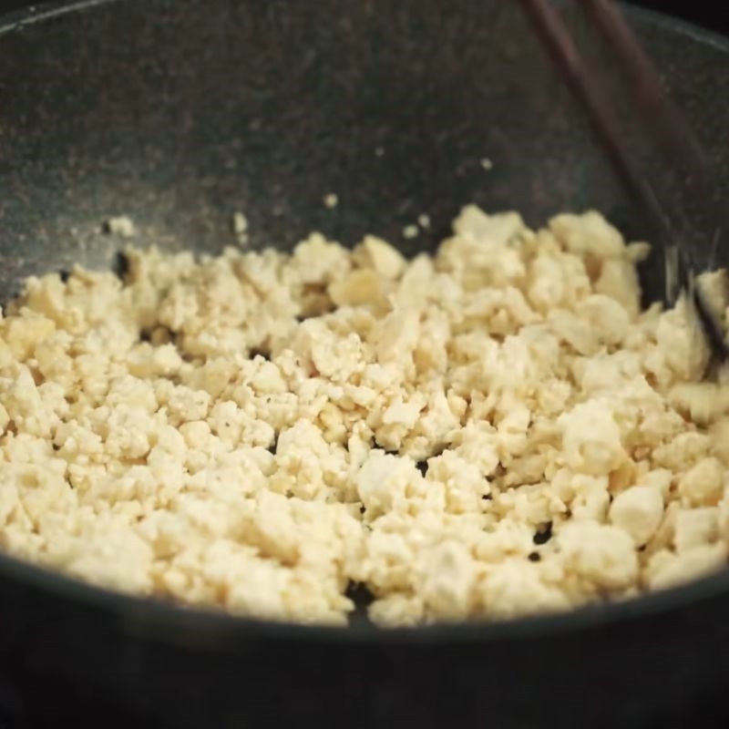 Bước 3 Chiên sơ đậu hũ và khoai môn Chả giò chay khoai môn đậu xanh