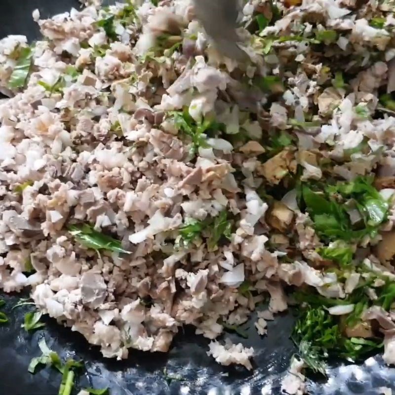 Bước 3 Chuẩn bị nhân tiết canh ngan Tiết canh ngan