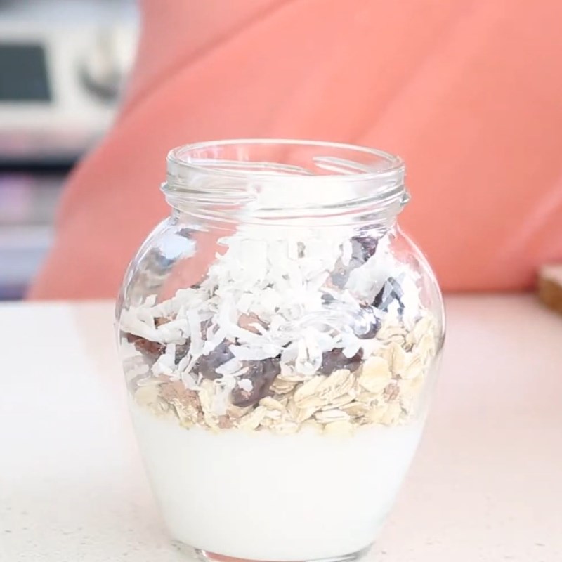 Bước 2 Chuẩn bị sữa chua yến mạch vị cacao chuối Sữa chua yến mạch