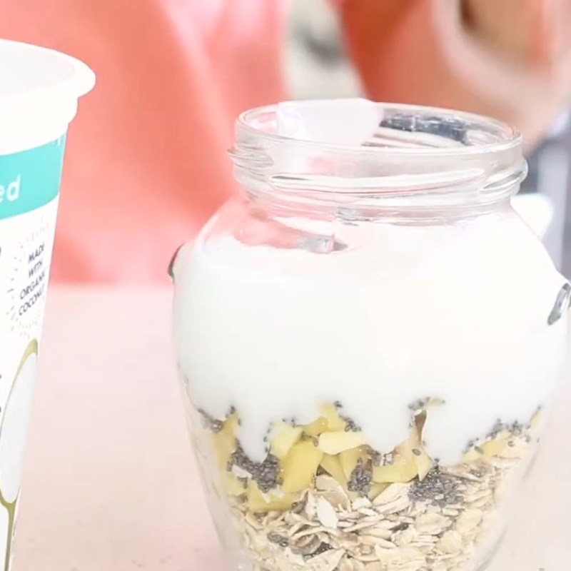 Bước 1 Chuẩn bị sữa chua yến mạch vị mít dừa Sữa chua yến mạch