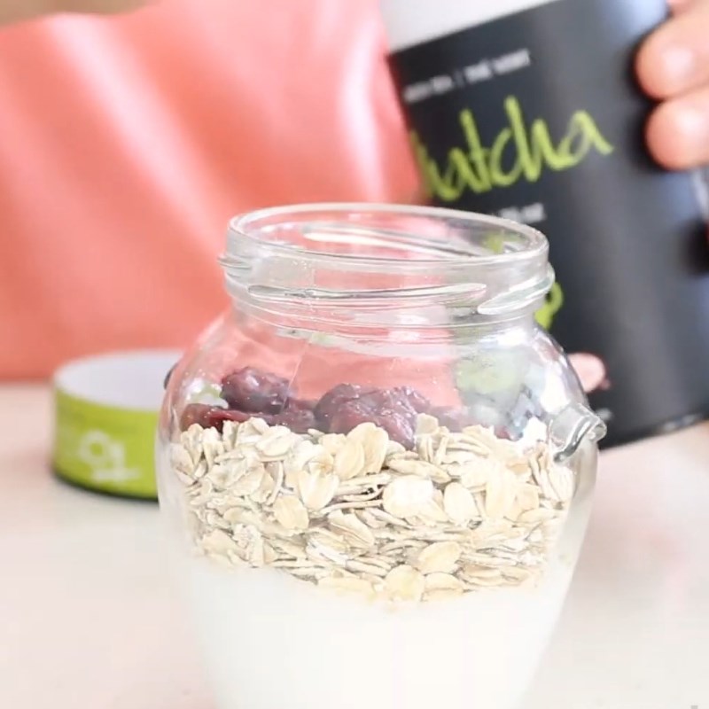 Bước 3 Chuẩn bị sữa chua yến mạch vị trà xanh dâu tây Sữa chua yến mạch