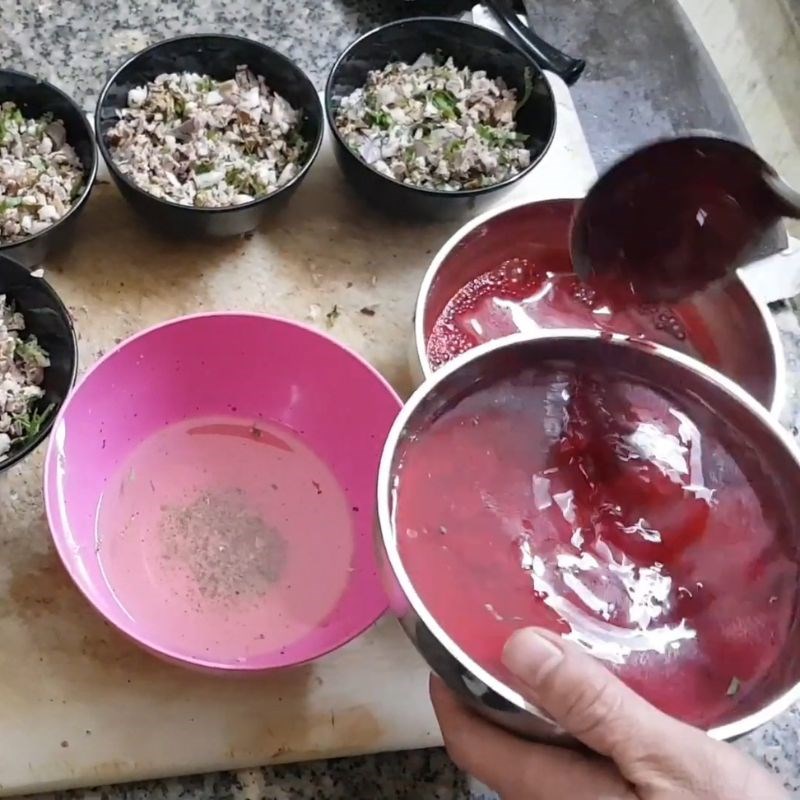 Bước 5 Đánh tiết canh ngan Tiết canh ngan