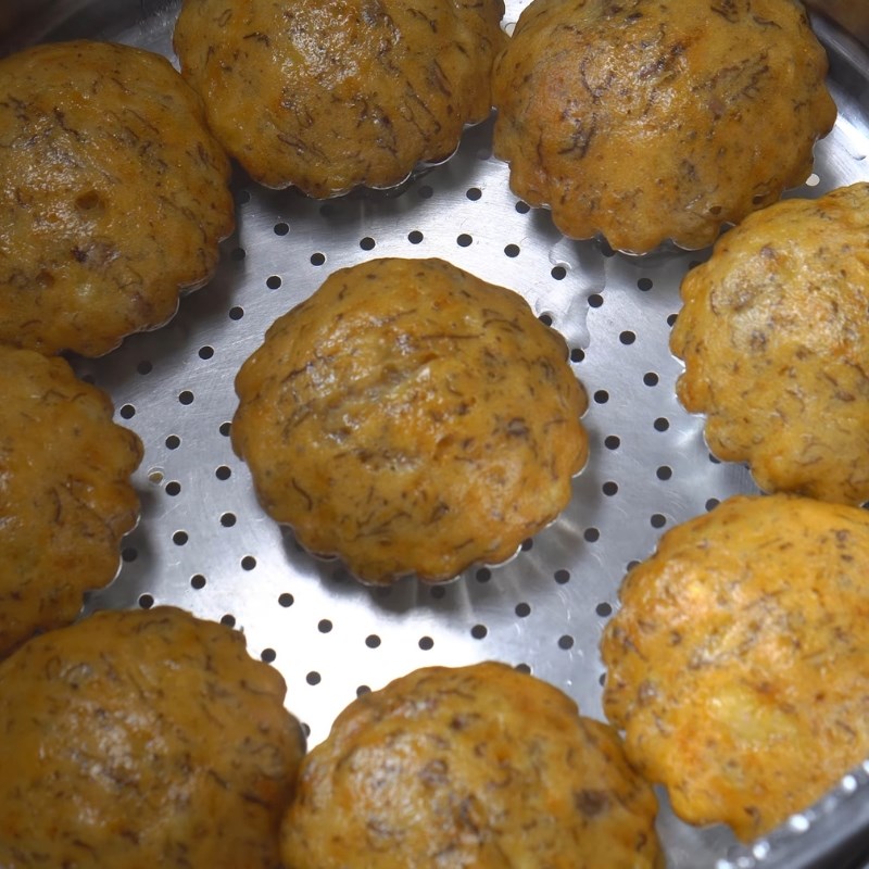 Bước 4 Hấp bánh chuối Bánh chuối hấp bột mì