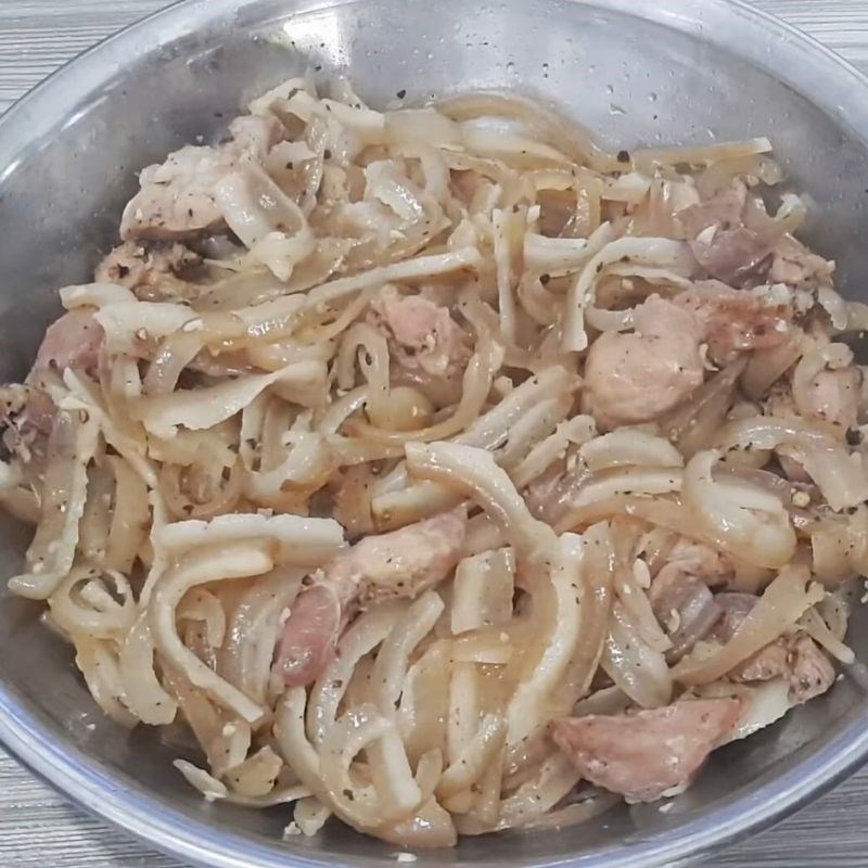 Bước 5 Hấp chín hỗn hợp thịt và da heo Pate thịt heo