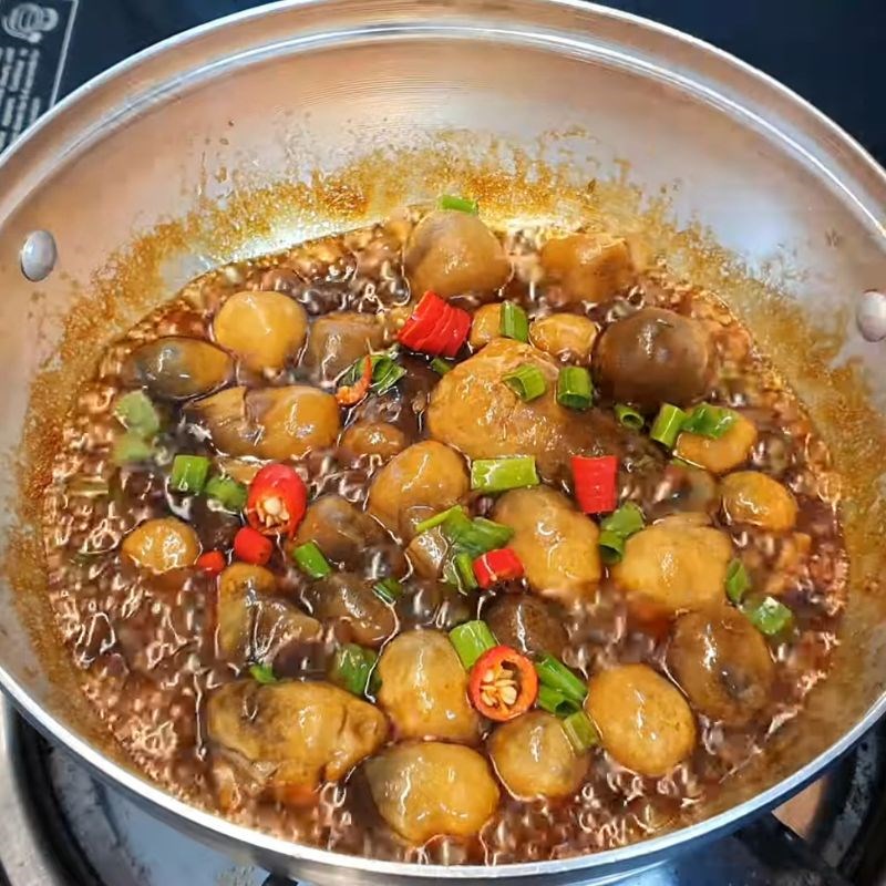 Bước 5 Hoàn thành món nấm rơm kho tiêu nước tương Nấm rơm kho nước tương