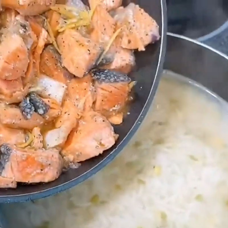 Bước 5 Hoàn thành nồi cháo cá hồi dinh dưỡng cháo cá hồi không tanh