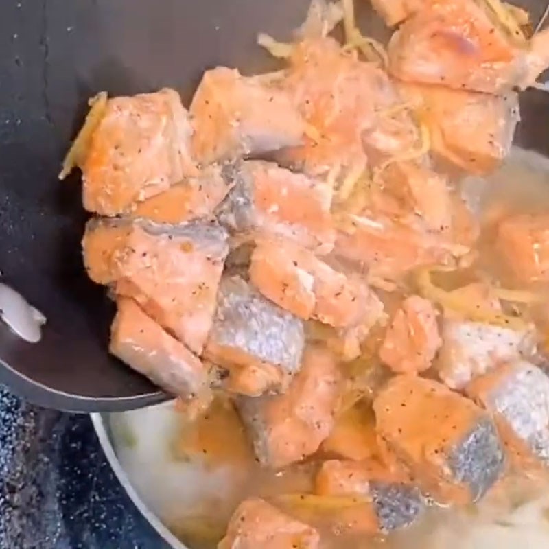 Bước 5 Hoàn thành nồi cháo cá hồi dinh dưỡng cháo cá hồi không tanh