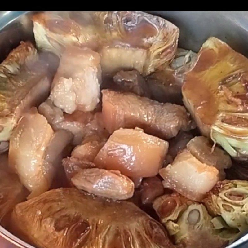 Bước 4 Kho mít với thịt Mít non kho thịt