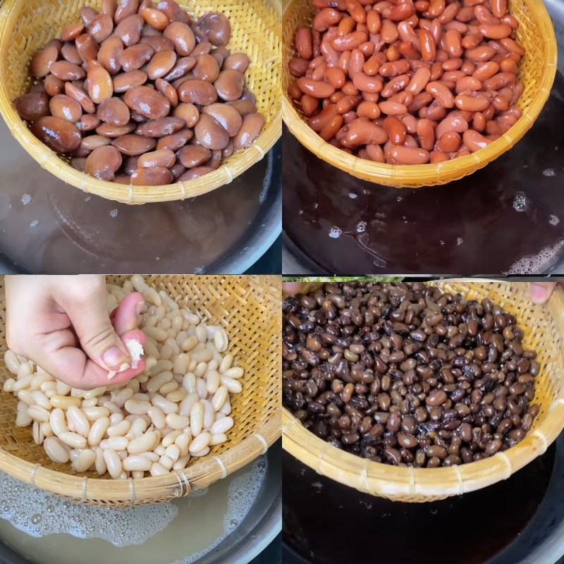 Bước 3 Luộc và ngào đường các loại đậu hạt Chè thập cẩm nước cốt dừa