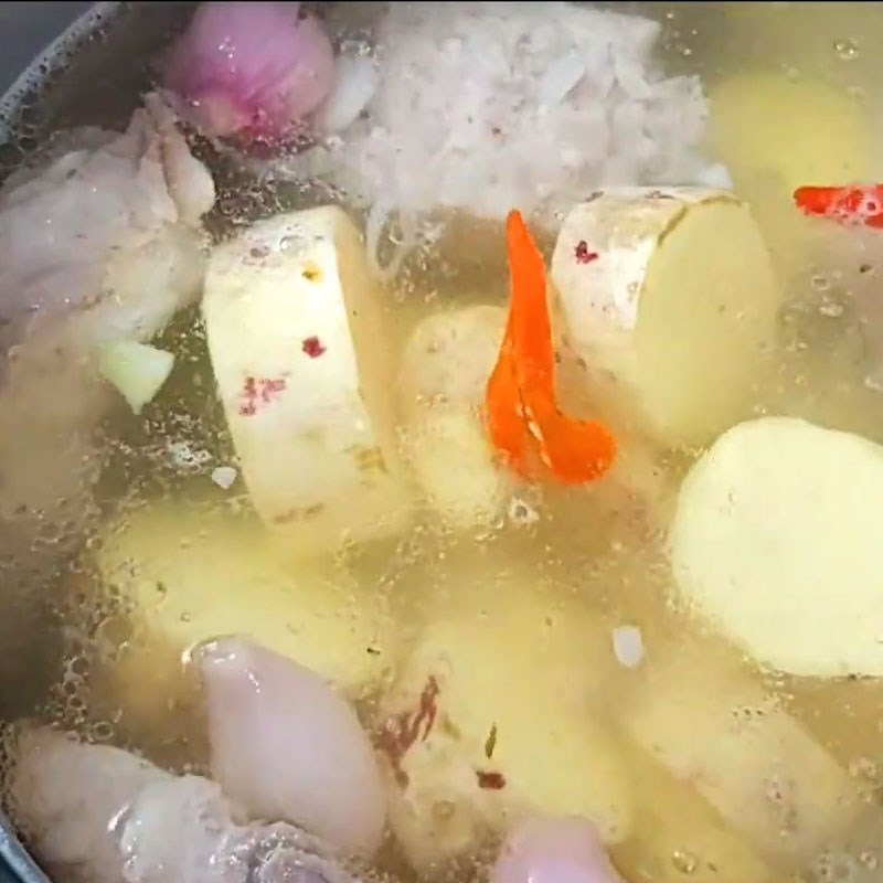 Bước 4 Nấu canh khoai lang Canh khoai lang