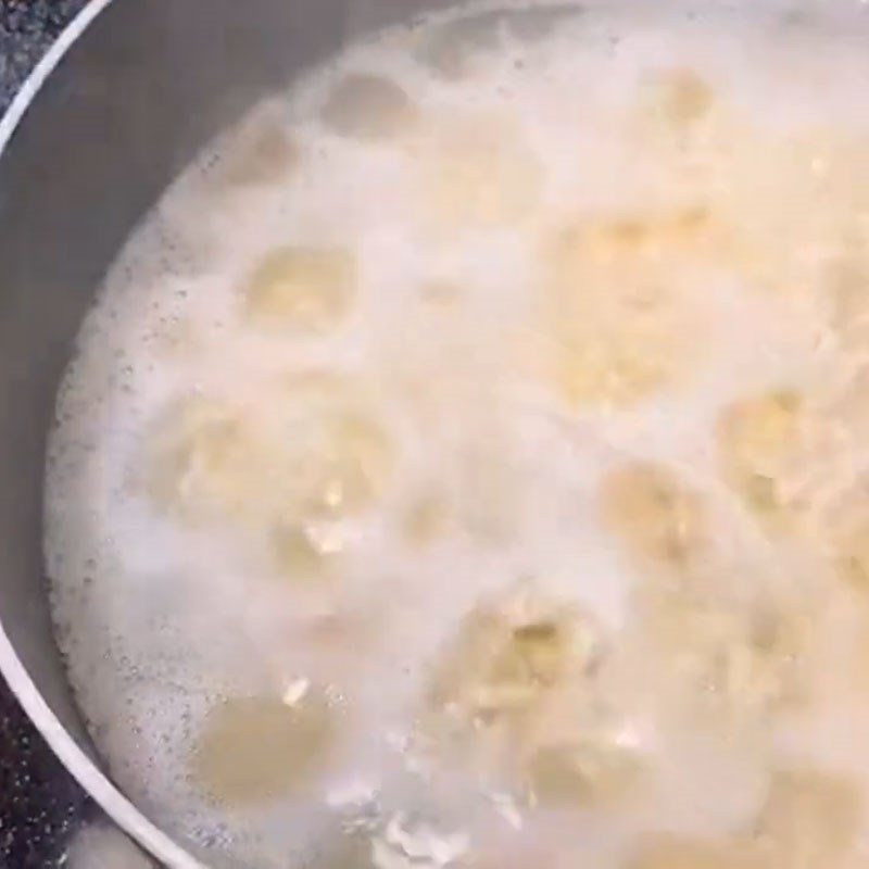 Bước 3 Nấu cháo cháo cá hồi không tanh