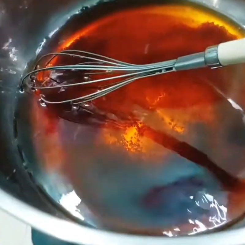 Bước 1 Nấu nước đường mật mía Bánh bò Cao Bằng