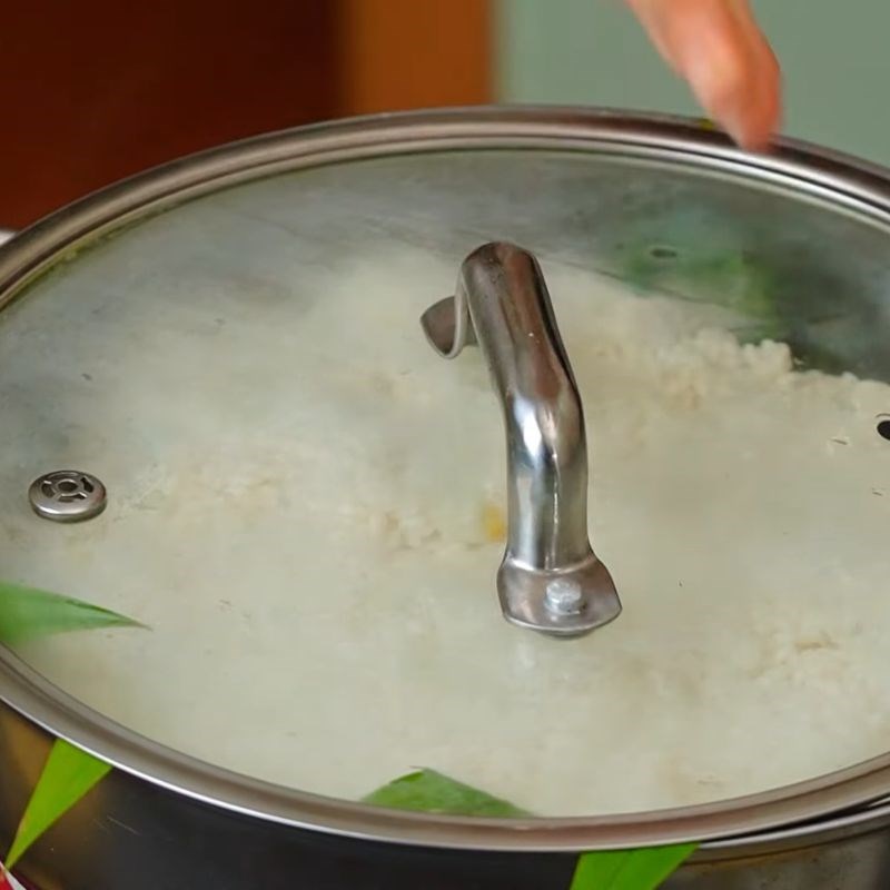 Bước 5 Nấu xôi ngô ngọt nước cốt dừa bằng xửng hấp Xôi ngô ngọt nước cốt dừa bằng xửng hấp