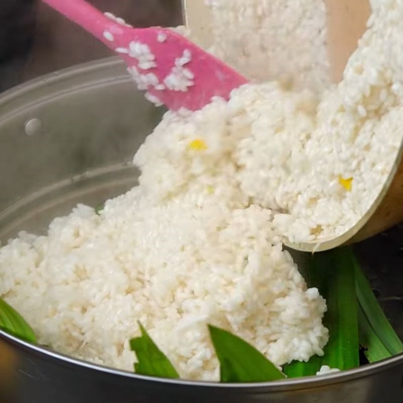 Bước 5 Nấu xôi ngô ngọt nước cốt dừa bằng xửng hấp Xôi ngô ngọt nước cốt dừa bằng xửng hấp