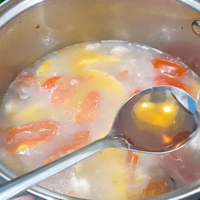 Bước 4 Nêm nếm và hoàn thiện món canh canh chua hàu sữa