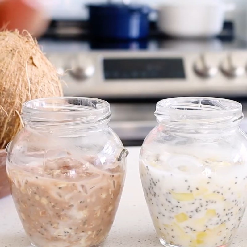 Bước 4 Ngâm lạnh qua đêm Sữa chua yến mạch