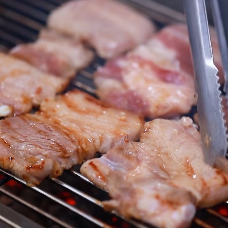 Bước 5 Nướng thịt ba rọi trên than hoa Thịt nướng than hoa