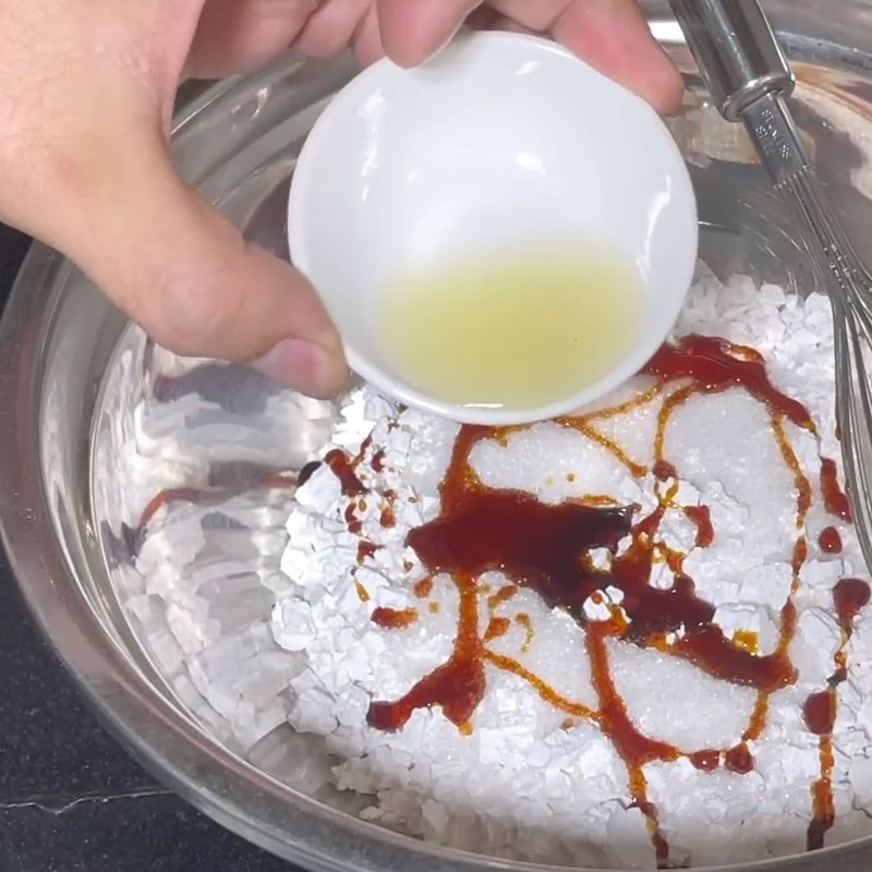 Bước 1 Pha bột gạo chiên giòn Bánh chuối chiên phồng rỗng ruột