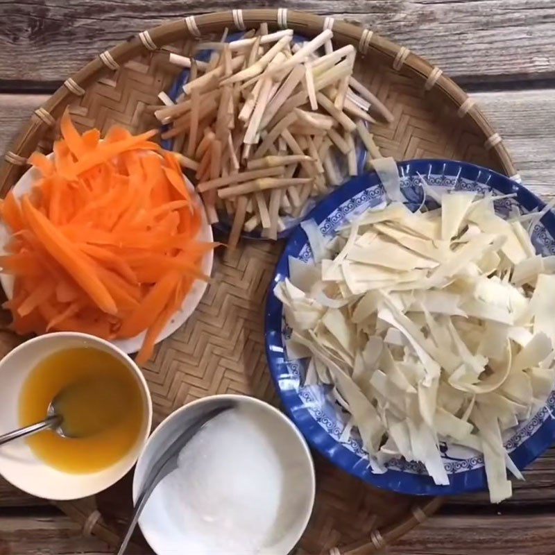 Bước 1 Sơ chế củ hũ dừa và các loại rau củ Gỏi củ hũ dừa chay