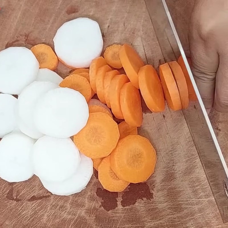 Bước 1 Sơ chế rau củ để nhồi nhân Khổ qua hầm chay