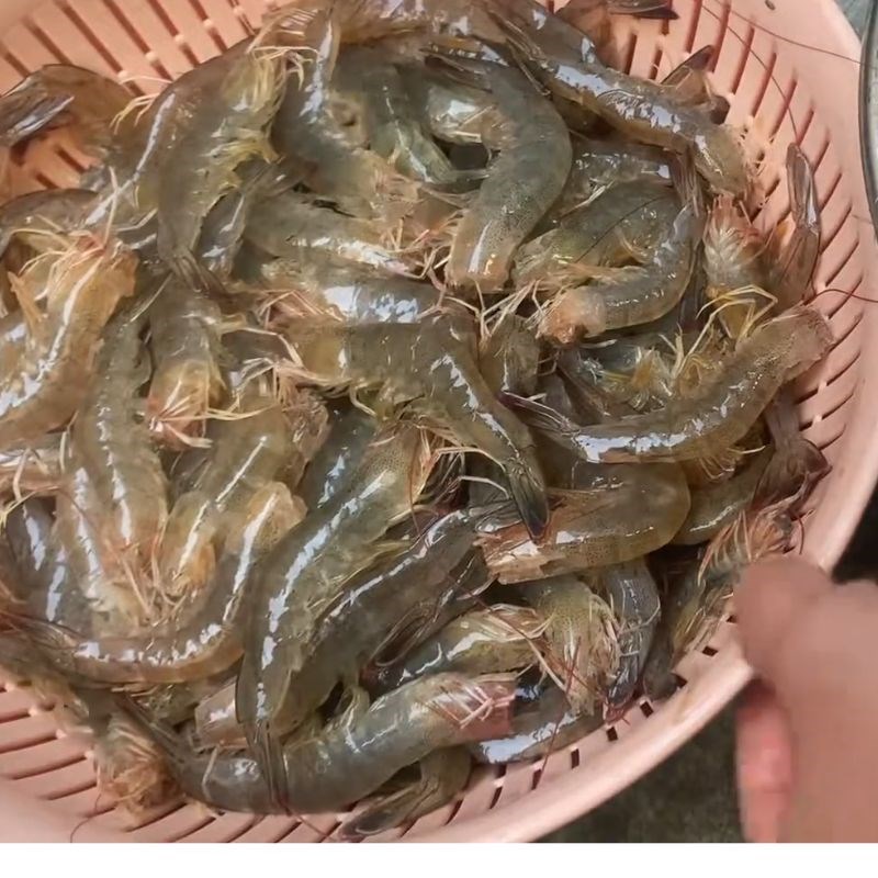 Bước 1 Sơ chế tôm tươi Tôm khô bằng nồi chiên không dầu
