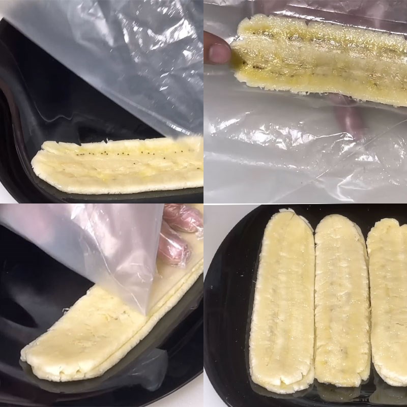 Bước 4 Sơ chế và ép chuối Bánh chuối chiên phồng rỗng ruột