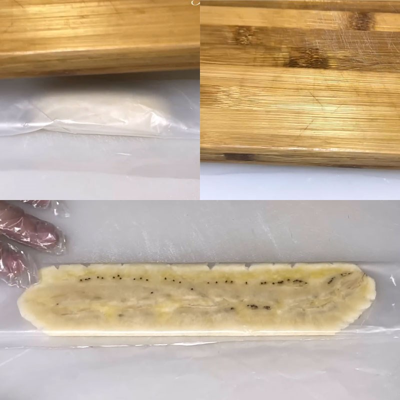Bước 4 Sơ chế và ép chuối Bánh chuối chiên phồng rỗng ruột