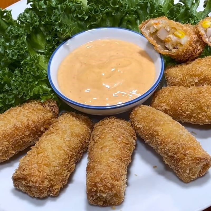 Bước 7 Thành phẩm Chả giò hải sản sốt mayonnaise