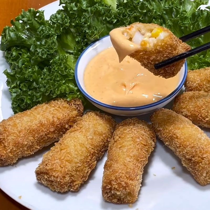 Bước 7 Thành phẩm Chả giò hải sản sốt mayonnaise