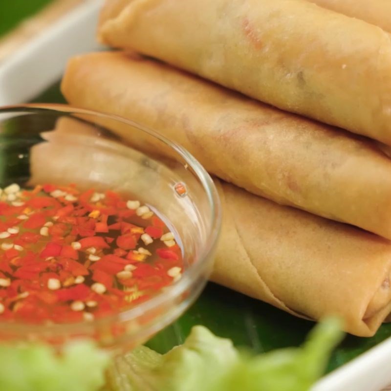 Bước 8 Thành phẩm Chả giò chay khoai môn đậu xanh