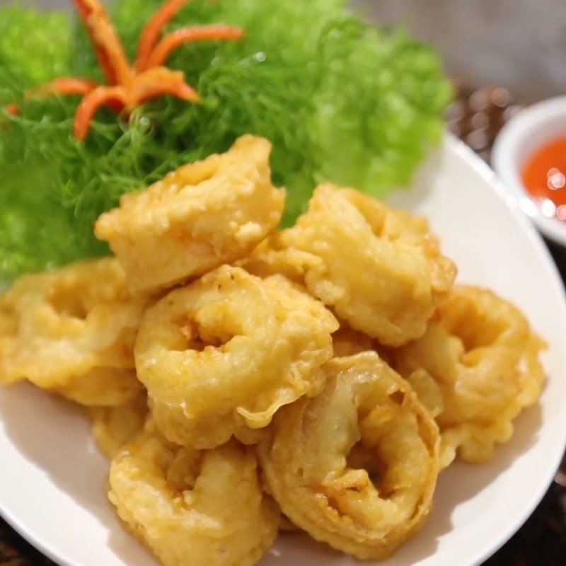 Bước 6 Thành phẩm Mực tẩm bột chiên giòn