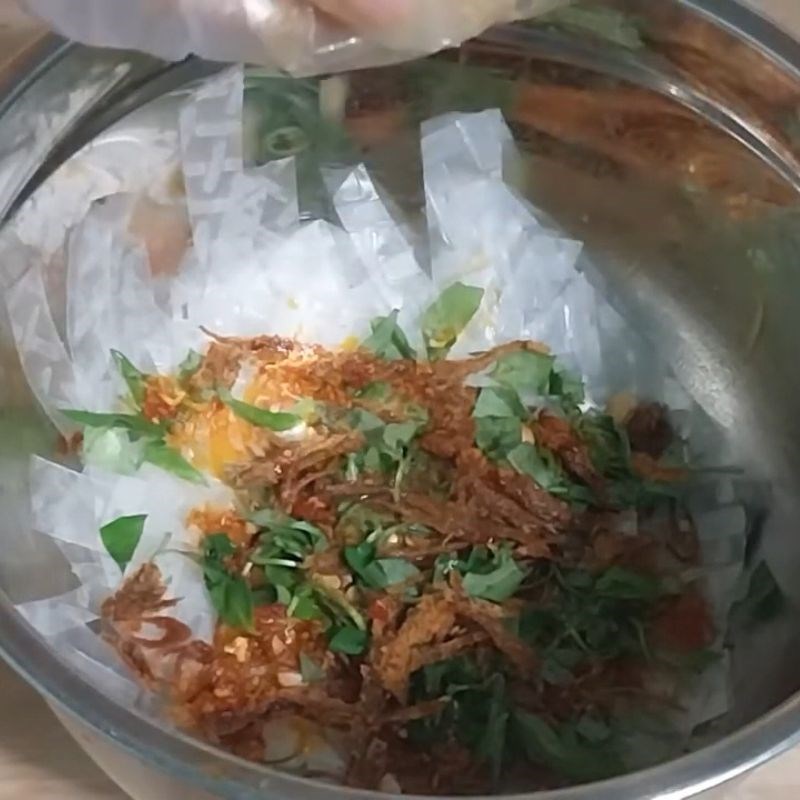 Bước 4 Thành phẩm Nước sốt bò trộn bánh tráng