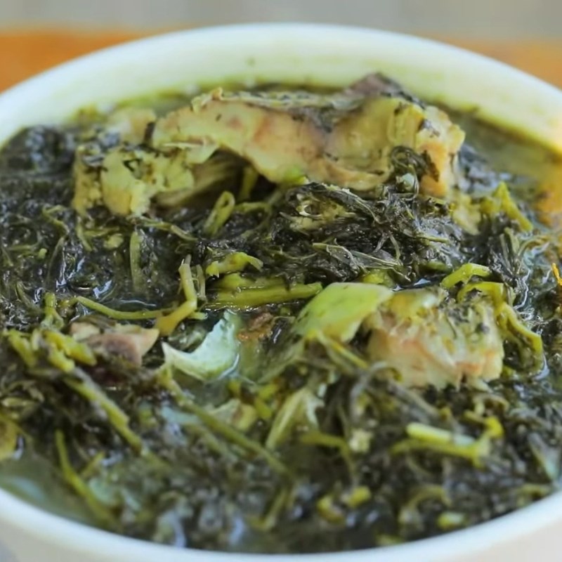 Bước 4 Thành phẩm Rau sắn muối chua nấu cá